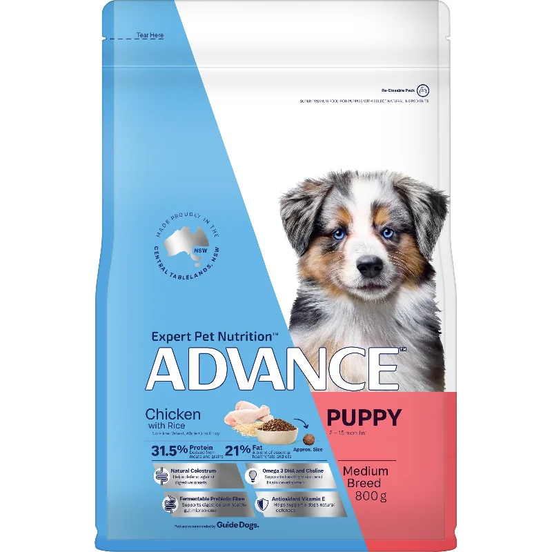 Advance Chicken and Rice Medium Breed Puppy Dry Food 800G