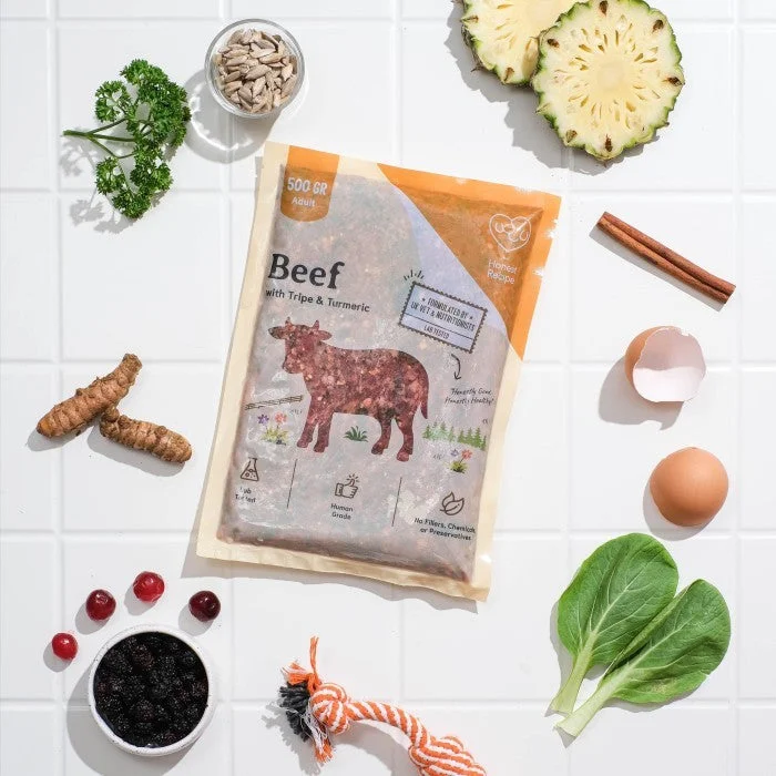 The Honest Recipe Beef Tripe & Turmeric Raw Dog Food - Adult