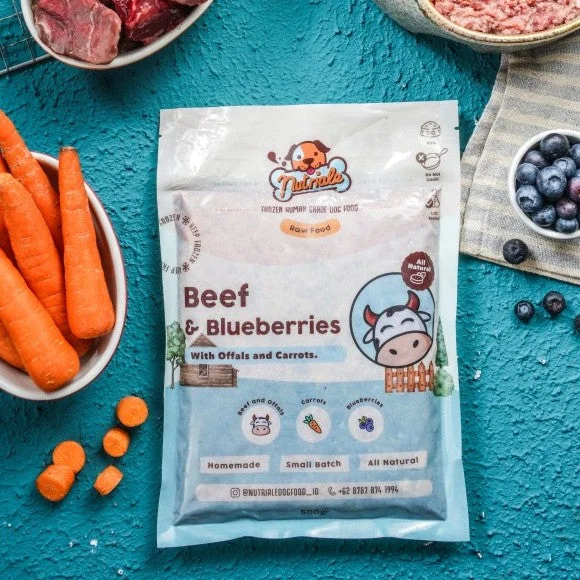 Beef with Offals, Carrots and Blueberries Raw Dog Food