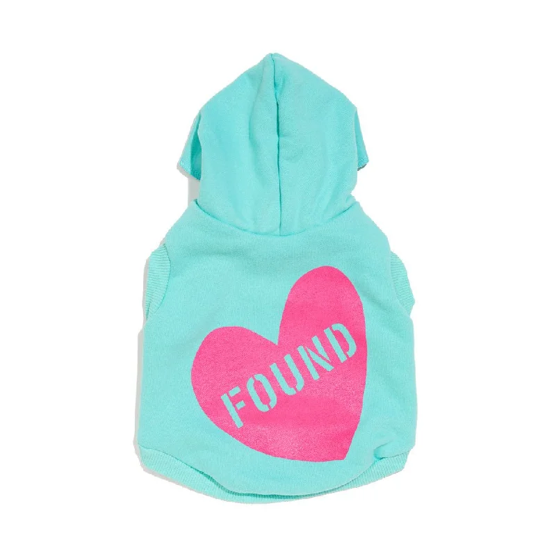 Big Full Heart Animal Hoodie, Aqua + Fuchsia