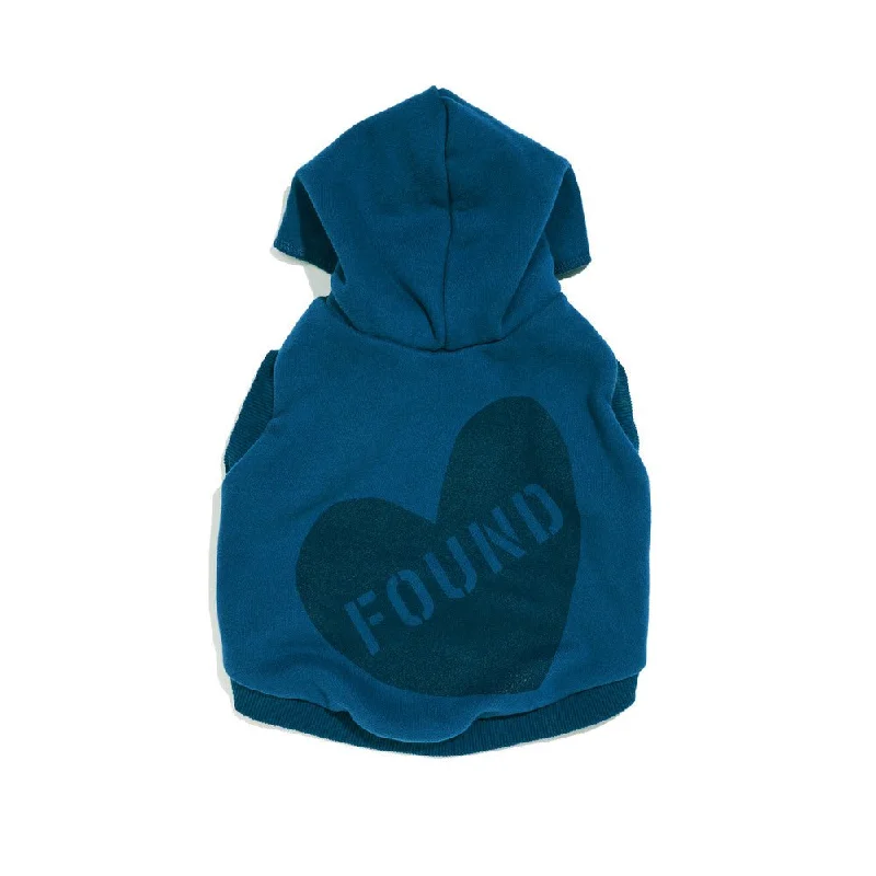 Big Full Heart Animal Hoodie, Blue + Navy