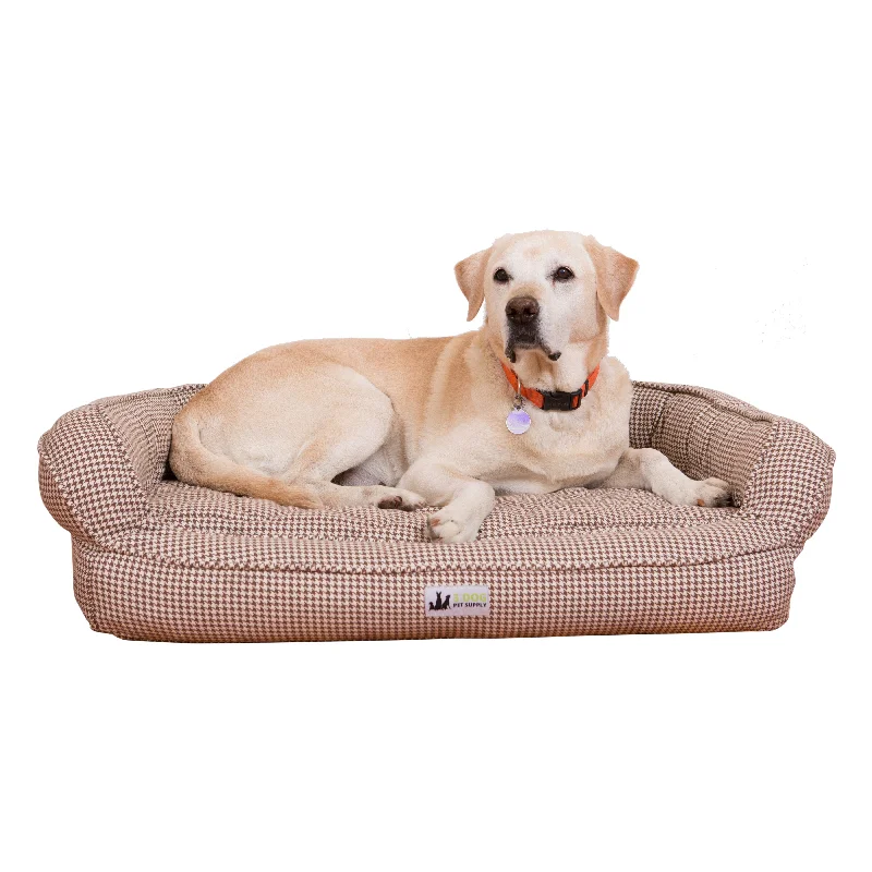 EZ-Wash Premium Houndstooth Memory Foam Dog Bed