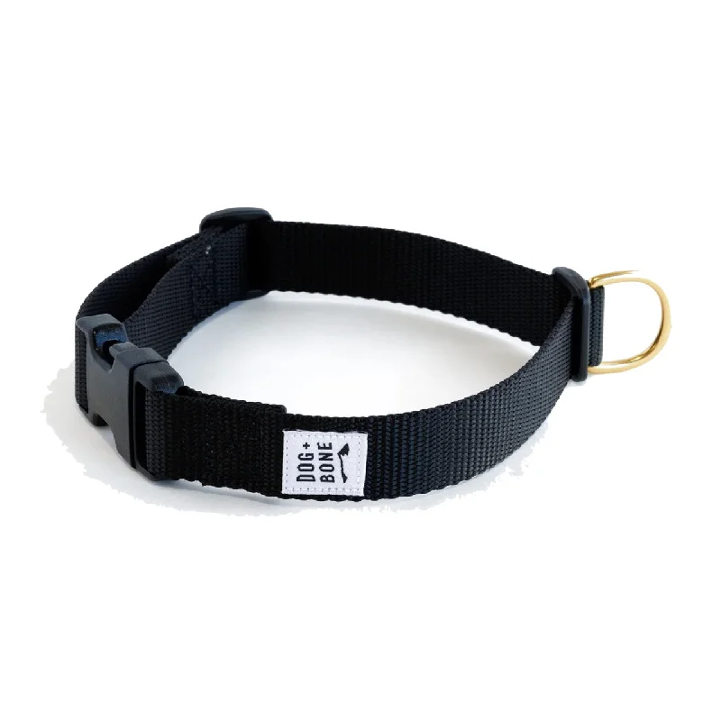 Dog+Bone Adjustable Snap Collar Black