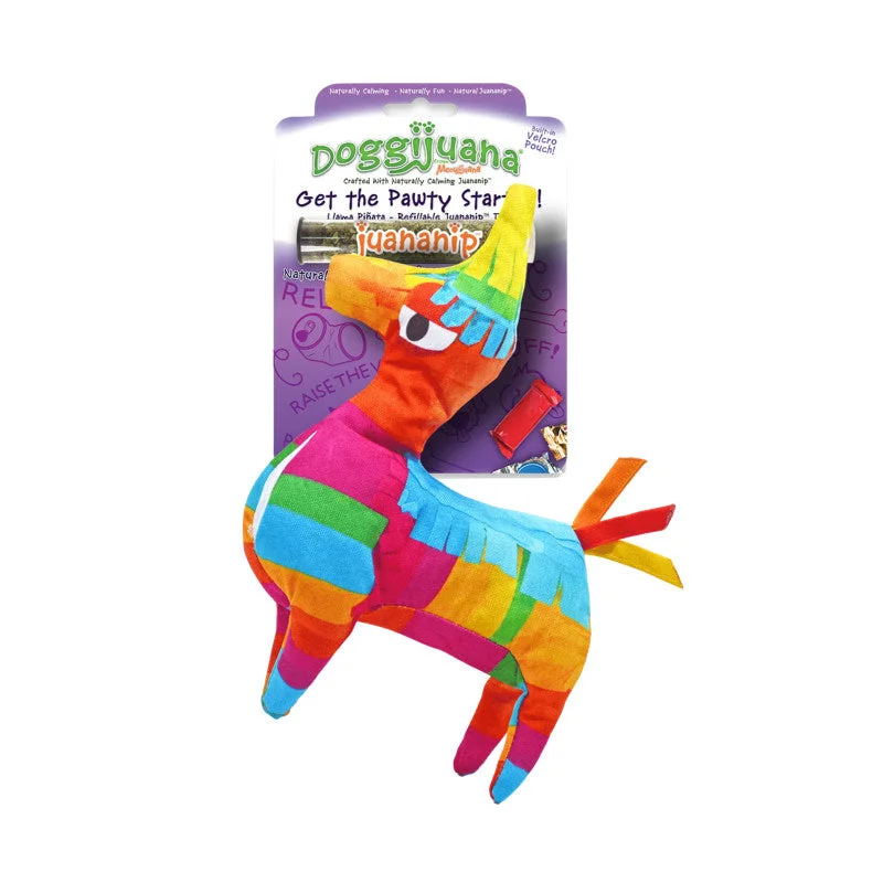 Doggijuana Refillable Juananip Llama Pinata Squeaky Plush