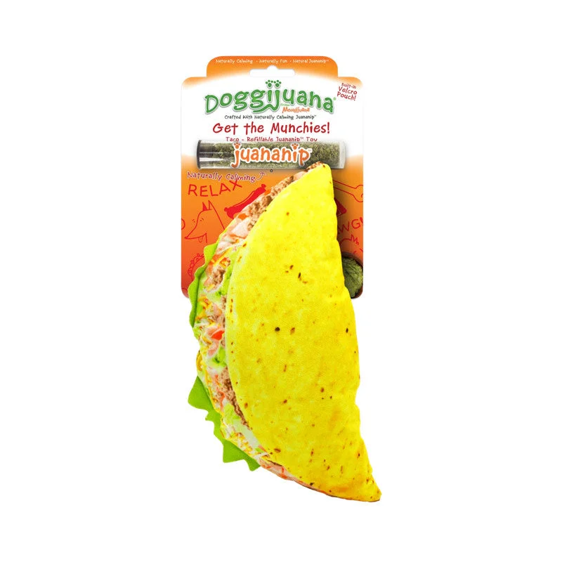 Doggijuana Refillable Juananip Taco Squeaky Plush