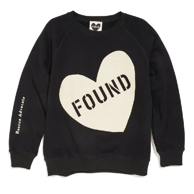 Found My Animal Big Full Heart Sweatshirt, Black + Cream