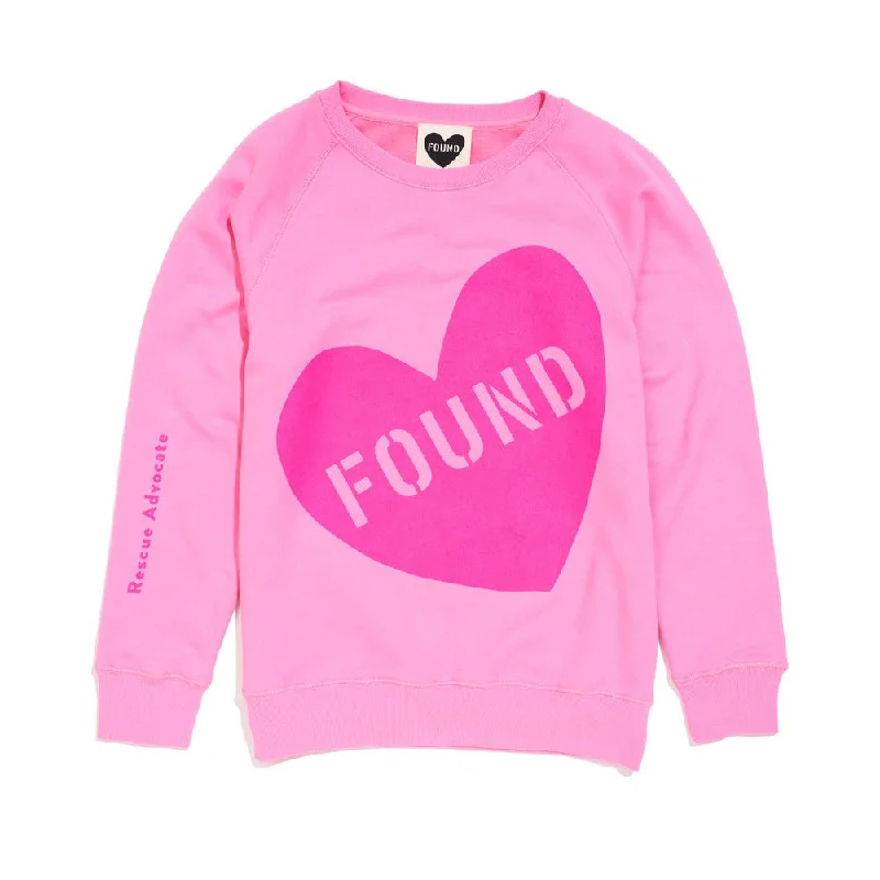 Found My Animal Big Full Heart Sweatshirt, Candy Pink + Magenta