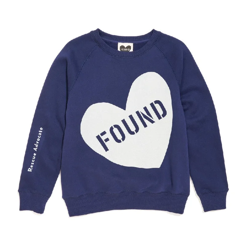 Found My Animal Big Full Heart Sweatshirt, Navy + Ice