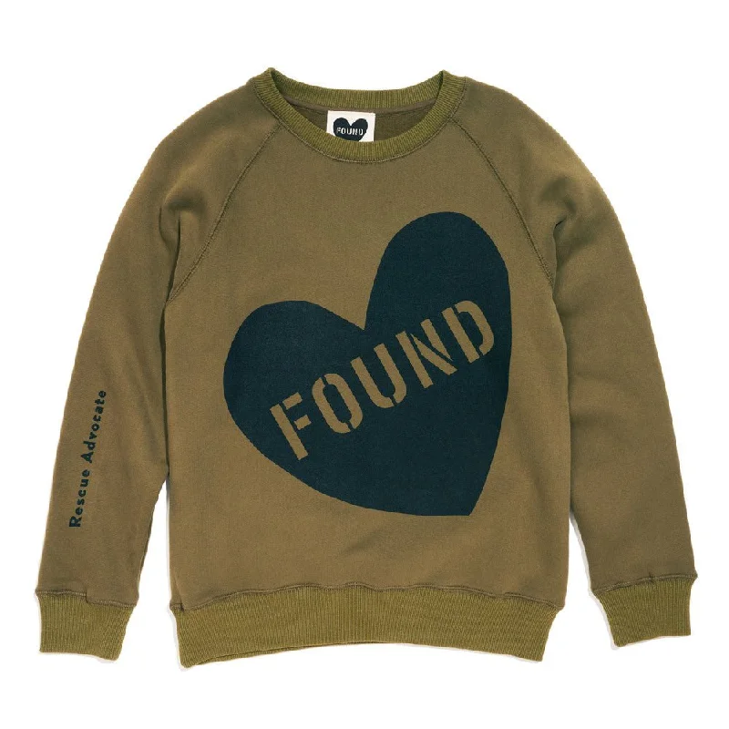 Found My Animal Big Full Heart Sweatshirt, Olive + Lake