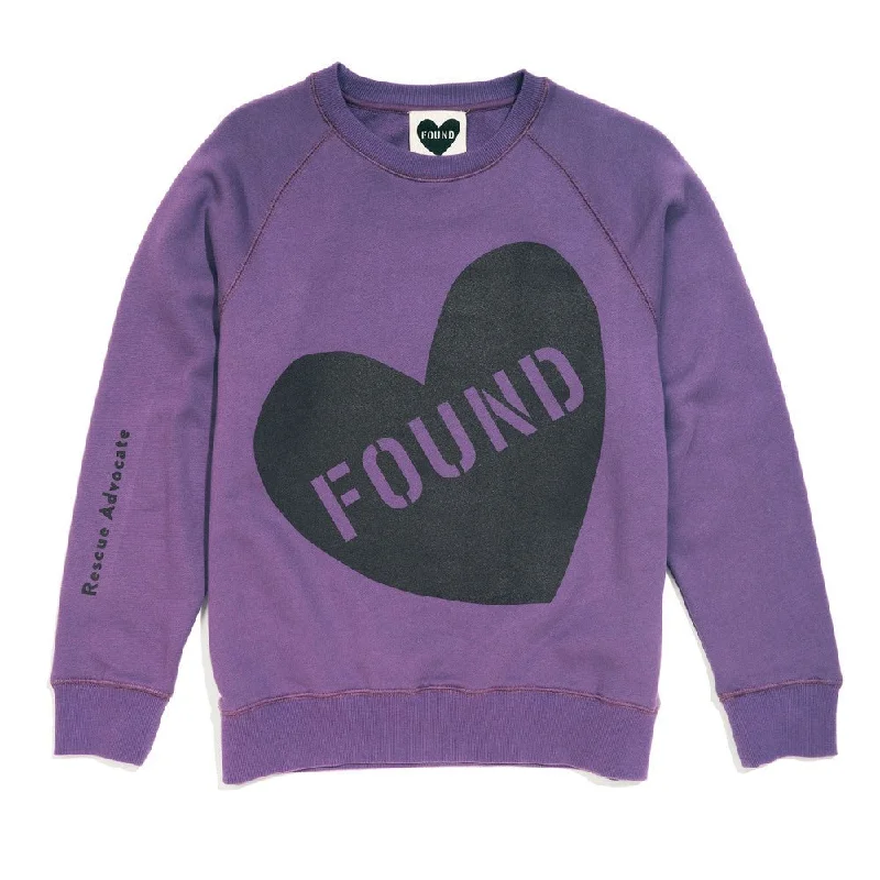 Found My Animal Big Full Heart Sweatshirt, Purple + Plum