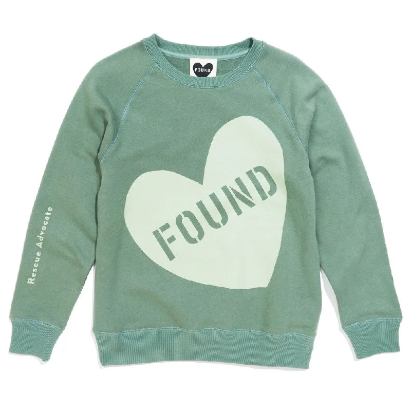 Found My Animal Big Full Heart Sweatshirt, Sage + Mint