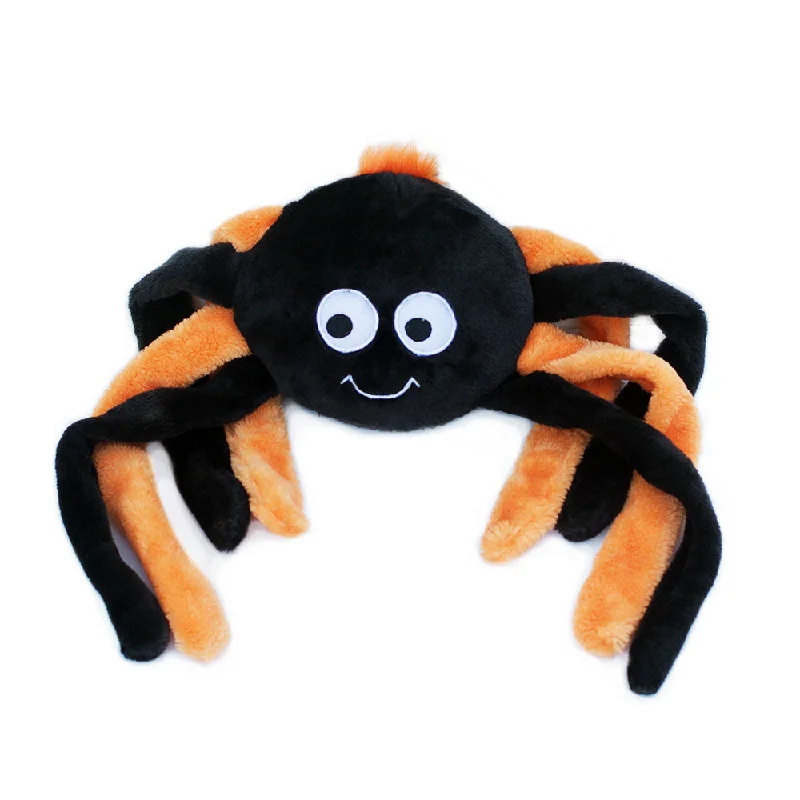 Zippy Paws Halloween 2024 Grunterz Plush Dog Toy, Orange Spider