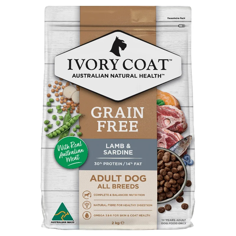 Ivory Coat Grain Free Lamb and Sardine Adult Dog Dry Food 2kg