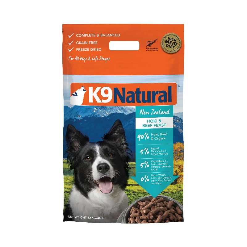 K9 Natural Hoki and Beef Feast Freeze Dried Dog Food 1.8kg