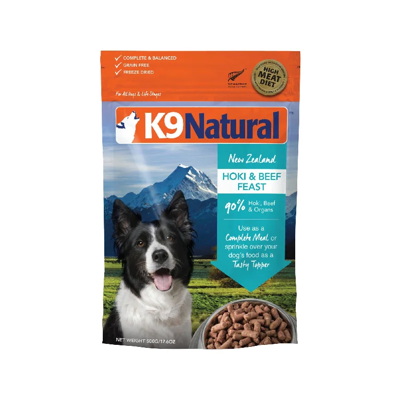 K9 Natural Hoki and Beef Feast Freeze Dried Dog Food 500g