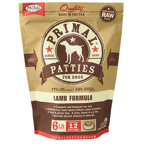 Lamb Patties Grain-Free Frozen Raw Dog Food, 6#