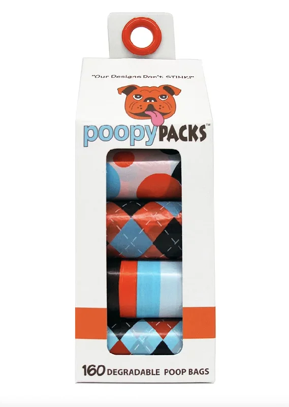 Metro Paws Poopy Packs Orange 8-Pack Dog Bags