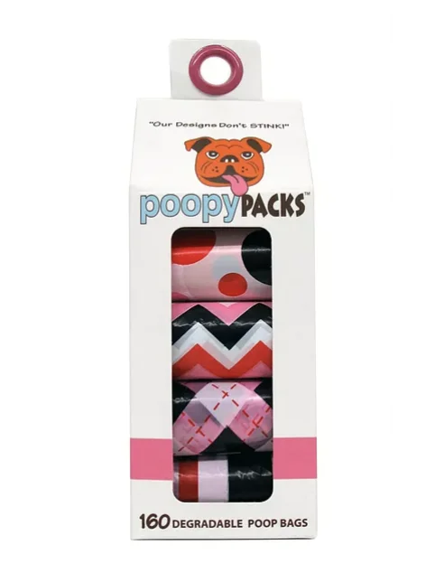 Metro Paws Poopy Packs Pink 8-Pack Dog Bags