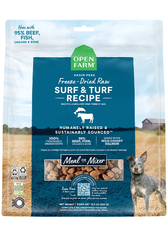 Open Farm Surf and Turf Morsels Freeze-Dried Raw Dog Food