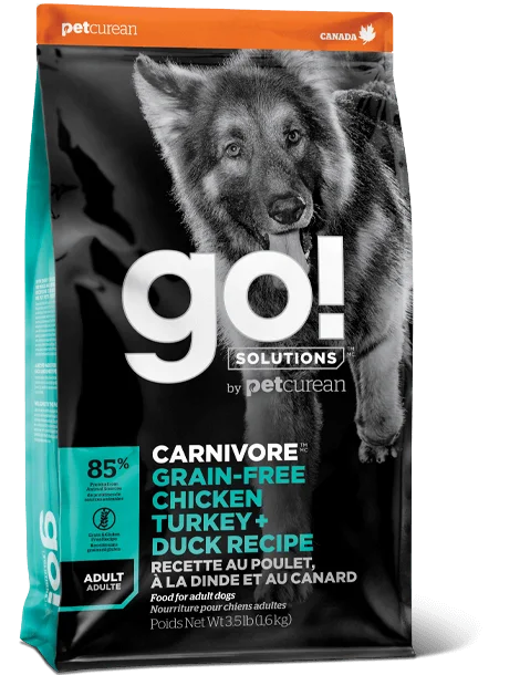 Petcurean GO! Solutions Carnivore Grain Free Chicken, Turkey, & Duck Recipe Dry Dog Food