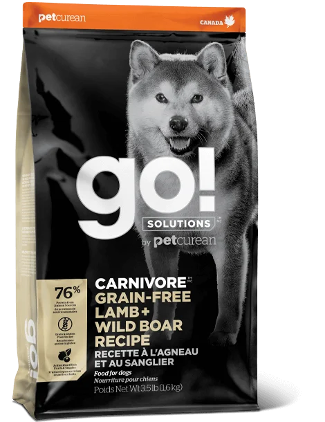 Petcurean GO! Solutions Carnivore Grain Free Lamb & Wild Boar Recipe Dry Dog Food