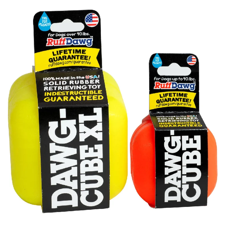 RuffDawg USA Dawg-Cube Rubber Retrieving Dog Toy