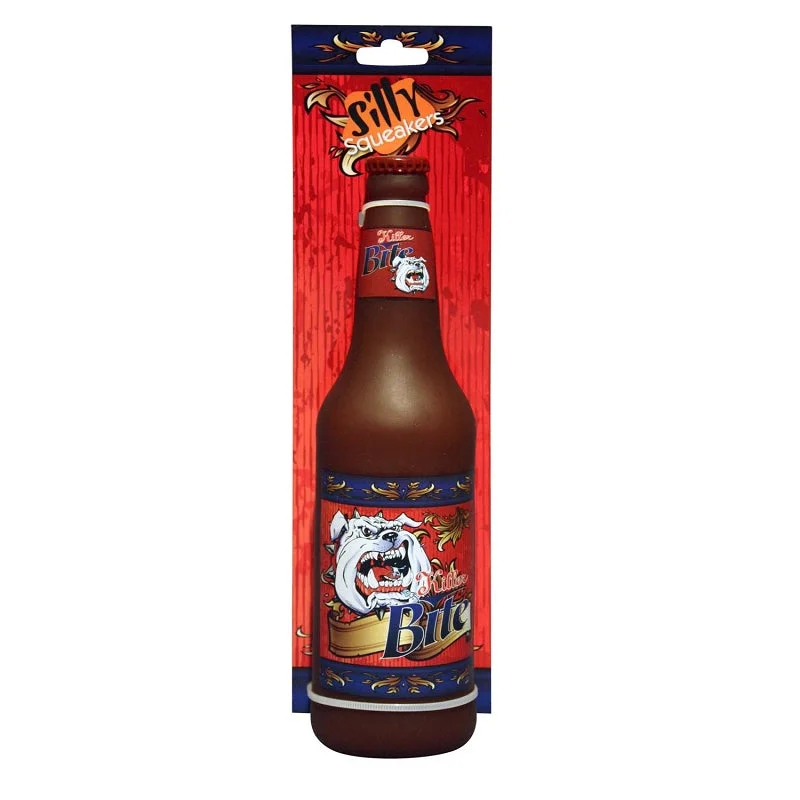 Tuffy Silly Squeakers Killer Bite Beer Bottle Dog Toy