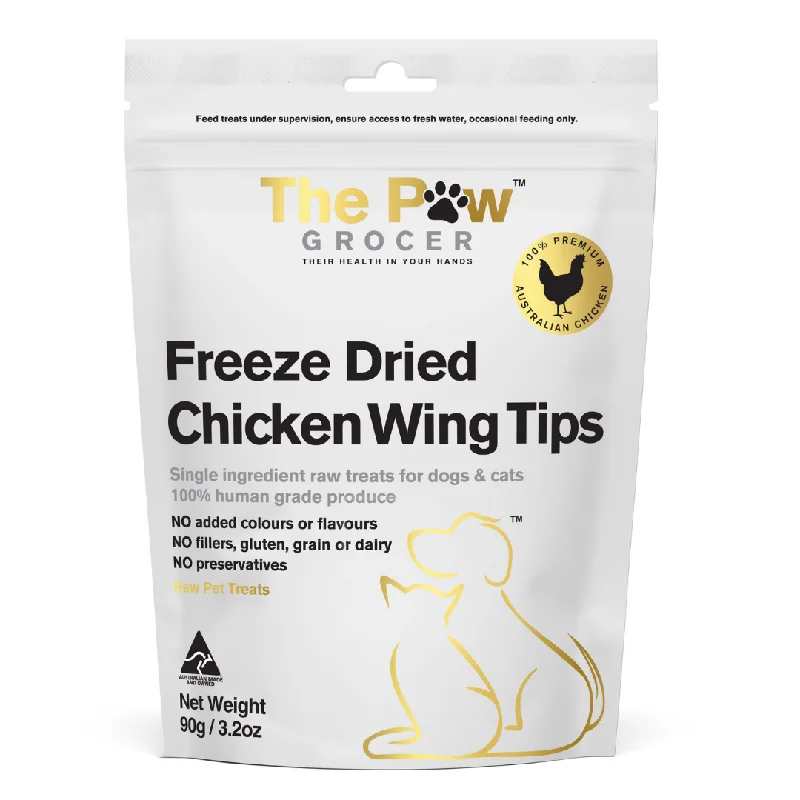 The Paw Grocer Freeze Dried Dog and Cat Treats Dried Chicken Wing Tips 90g