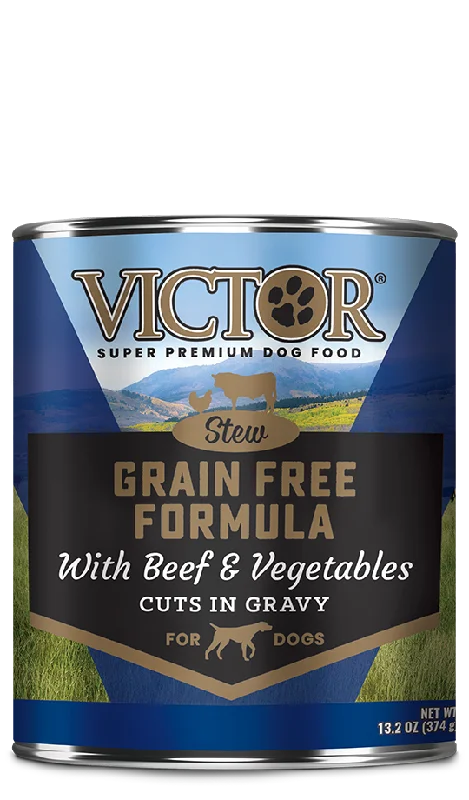 VICTOR Grain Free Formula with Beef and Vegetables Stew Cuts in Gravy for Dogs