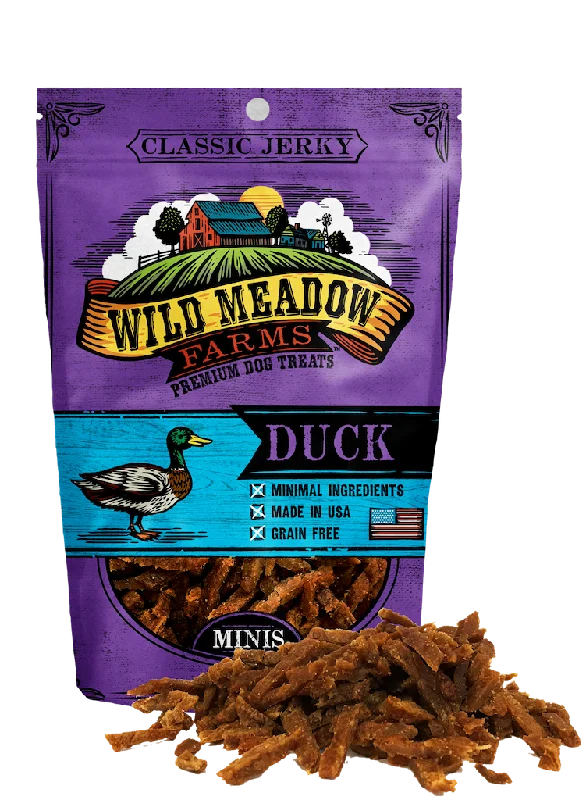 Wild Meadow Farms - Classic Duck Minis - USA Made Soft Jerky Training Treats for Dogs- 4oz