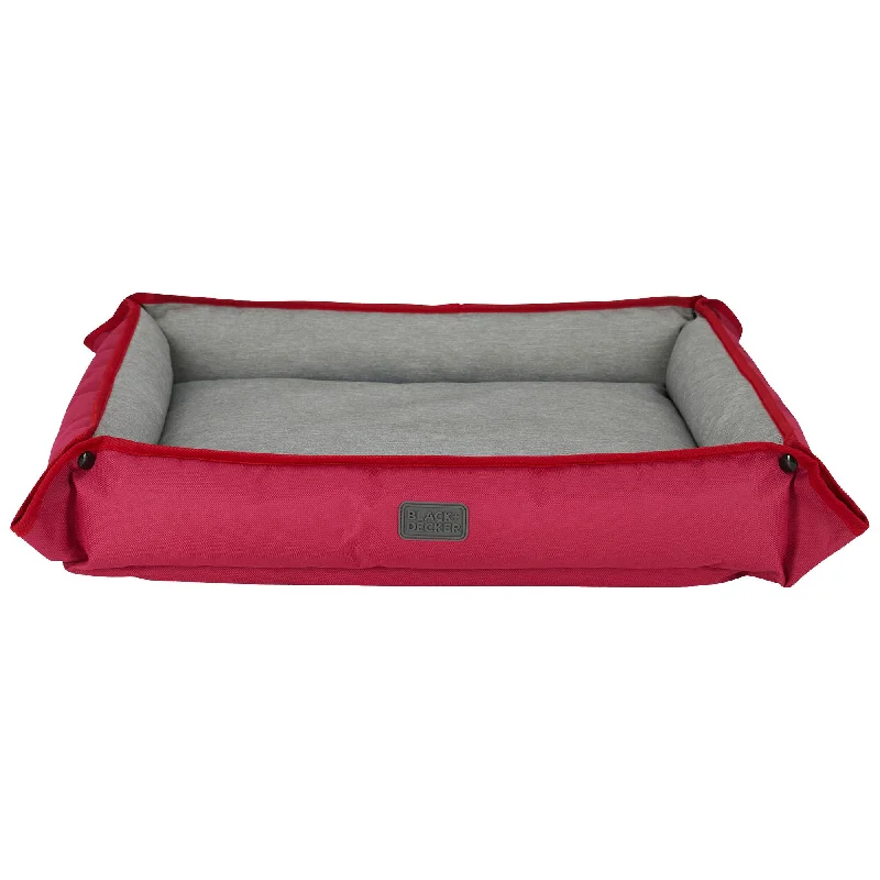 Four Way Pet Bed for Large Dogs 28X24X3-Inch, Red