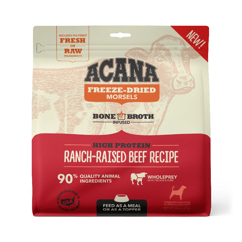 Acana Freeze-Dried Food Ranch-Raised Beef Recipe Morsels for Dogs