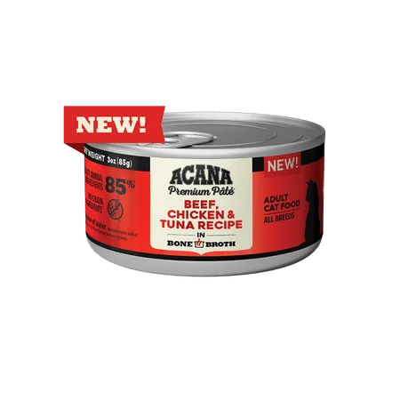 ACANA Premium Pate Beef, Chicken & Tuna Recipe Canned Cat Food