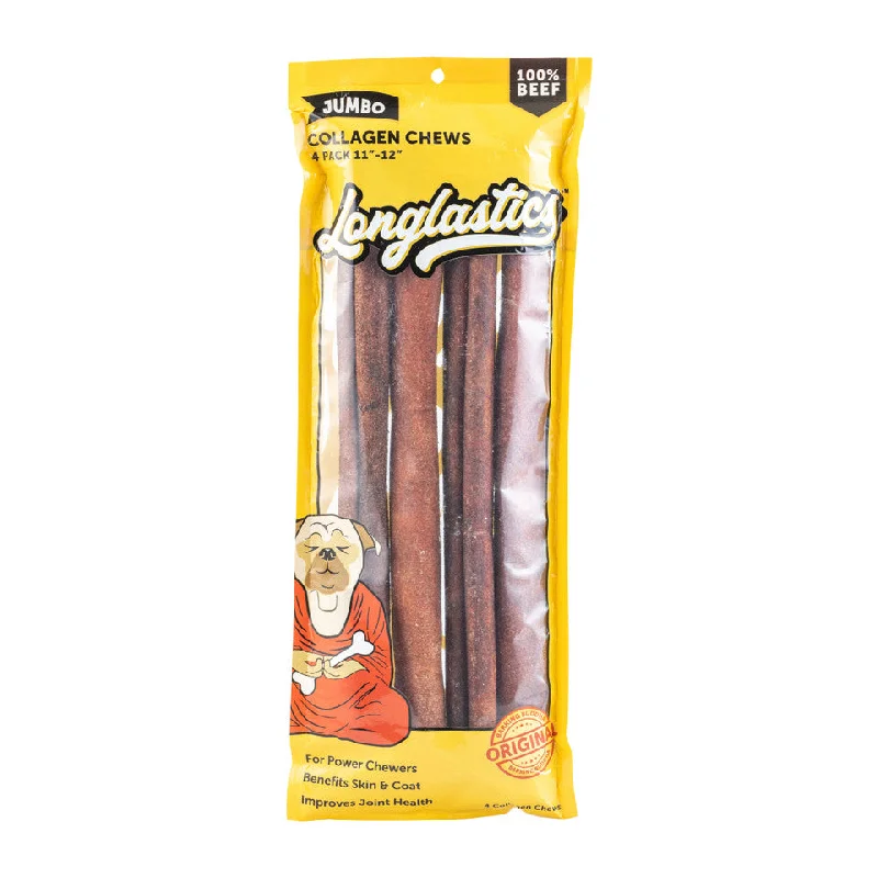 Barking Buddha Longlastics Collagen Chew Stick Dog Chew, Jumbo 11-12"