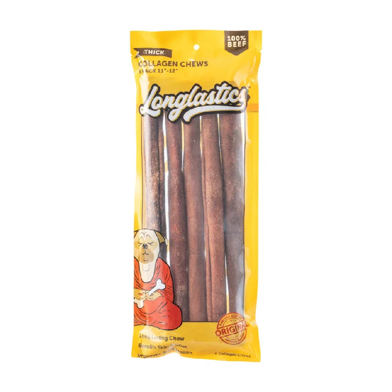 Barking Buddha Longlastics Collagen Chew Stick Dog Chew, Thick 11-12"