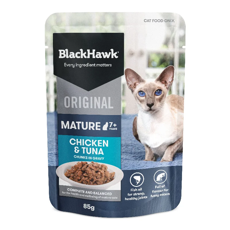 Black Hawk Chicken and Tuna Senior Cat Wet Food 85g