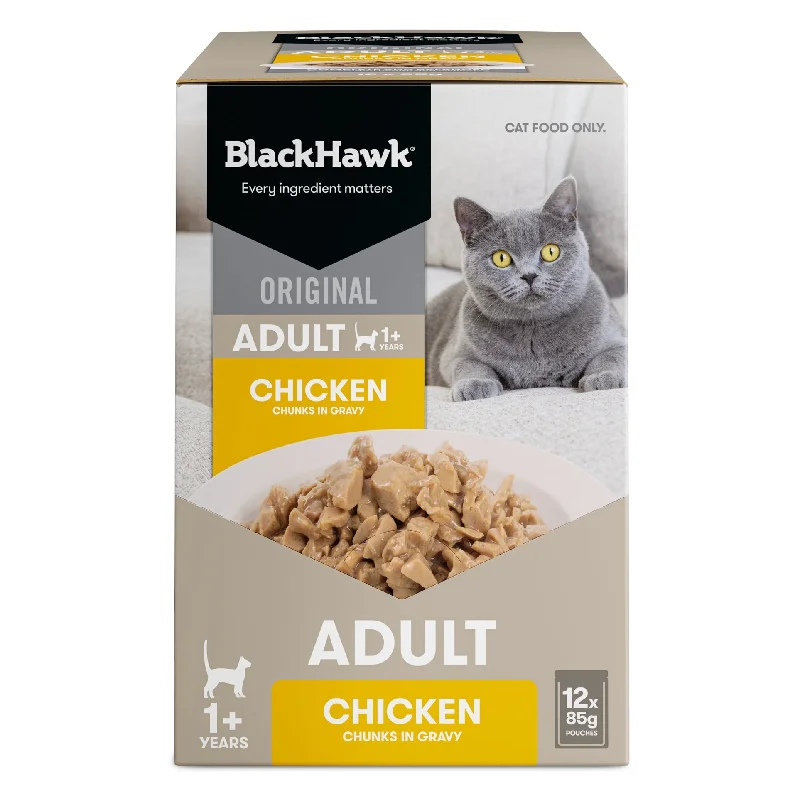 Black Hawk Chicken in Gravy Cat Wet Food 85gx12