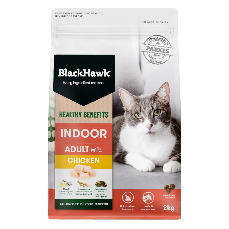 Black Hawk Healthy Benefits Indoor Chicken Cat Dry Food 2kg