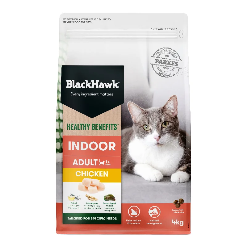 Black Hawk Healthy Benefits Indoor Chicken Cat Dry Food 4kg