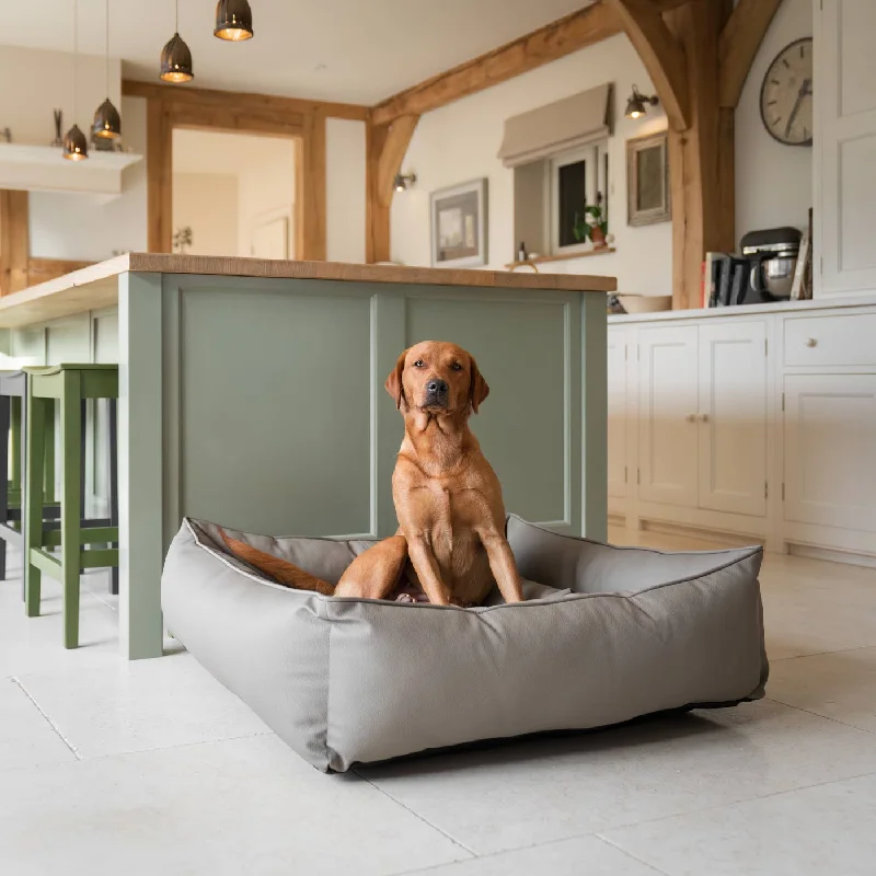 Box Bed in Rhino Tough Camel Faux Leather by Lords & Labradors