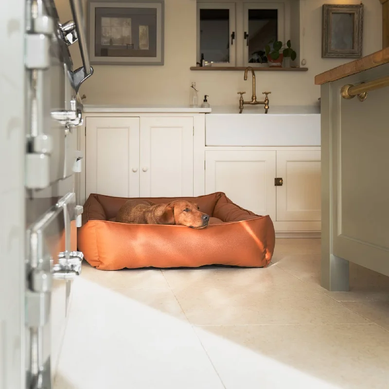 Box Bed in Rhino Tough Ember Faux Leather by Lords & Labradors