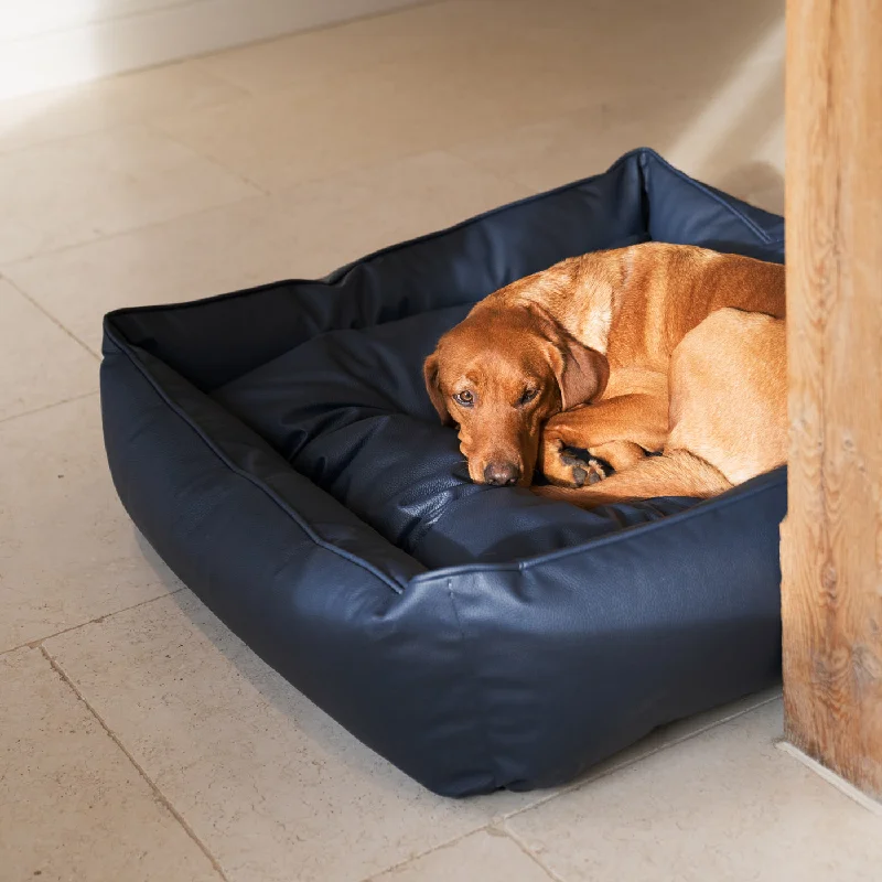 Box Bed in Rhino Tough Pacific Faux Leather by Lords & Labradors