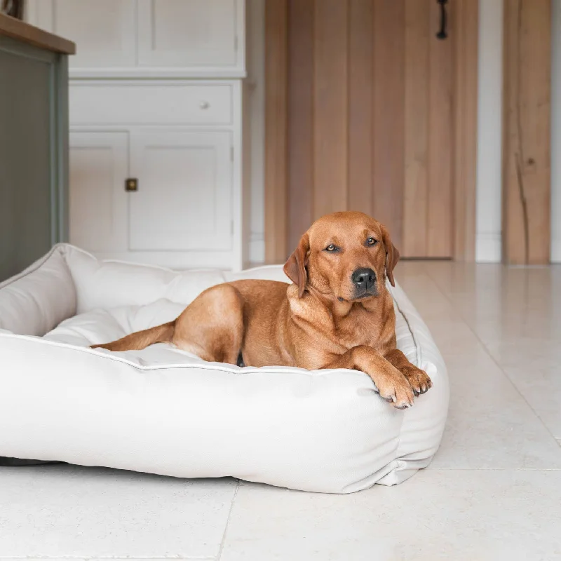 Box Bed in Rhino Tough Sand Faux Leather by Lords & Labradors