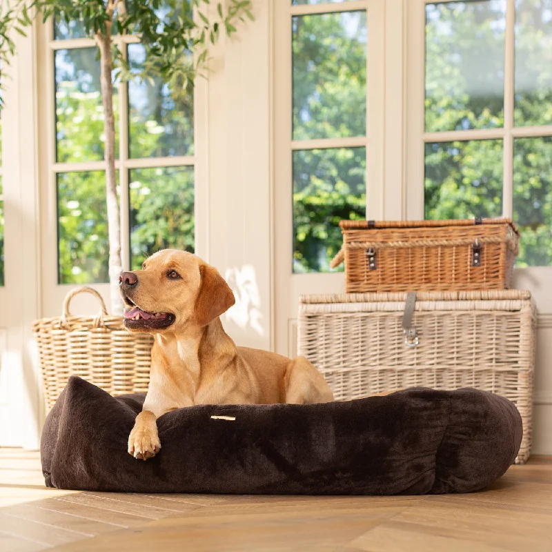 Calming Anti-Anxiety Dusk Faux Fur Box Bed by Lords & Labradors