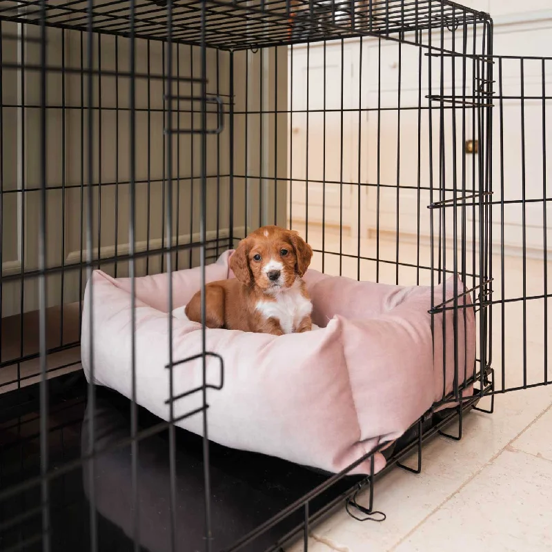 Cosy & Calming Puppy Crate Bed In Blossom Velvet by Lords & Labradors