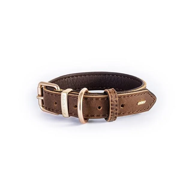 EzyDog Oxford Leather Dog Collar Brown Extra Large