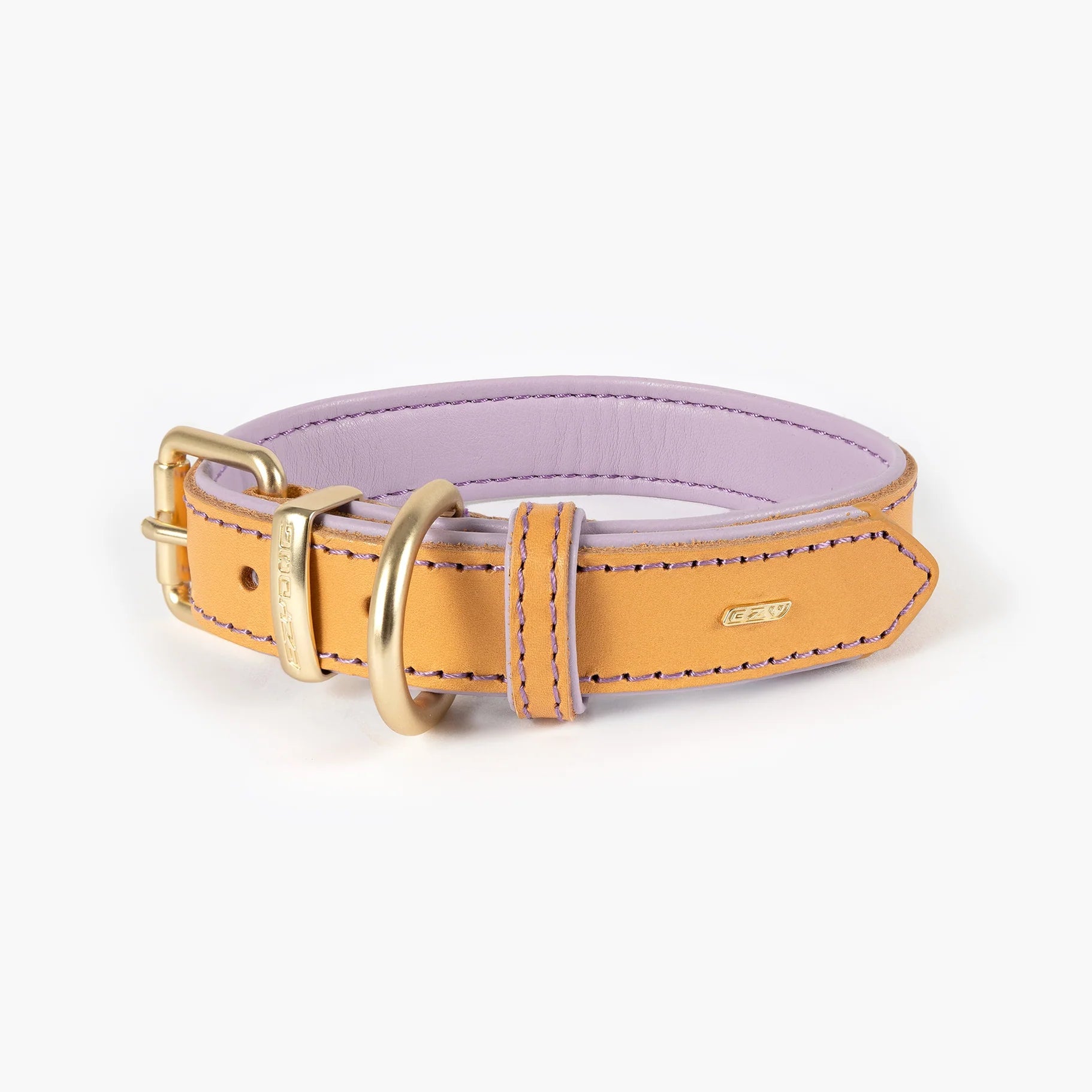 EzyDog Oxford Leather Dog Collar Blonde and Lilac Extra Small