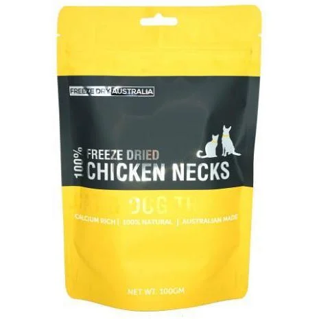 Freeze Dry Australia Chicken Necks Natural Treats for Cats and Dogs 100g