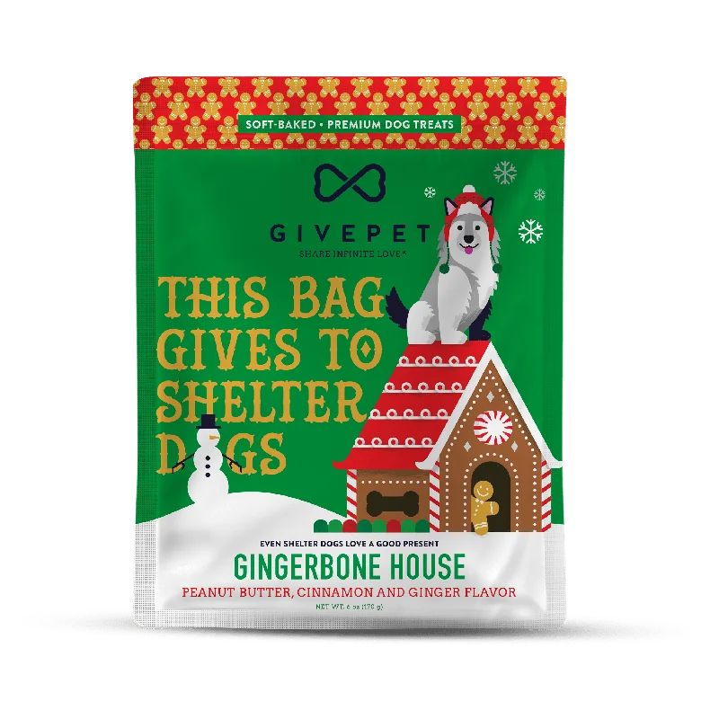 GivePet Gingerbone House Soft Baked Holiday Treats for Dogs