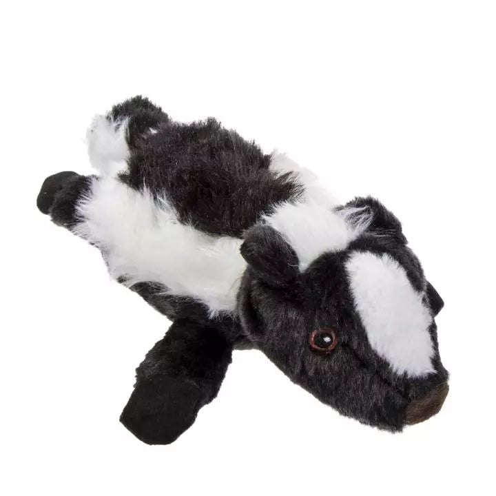 goDog Flatz Flattie Durable Plush Dog Toy, Skunk